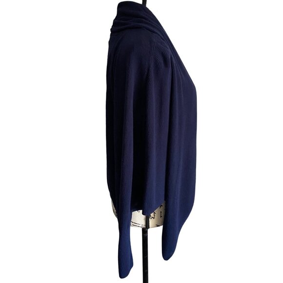 Chico's Women's Navy Sweater Size 1 Medium US xx8 Open Front Drape Lightweight - Picture 4 of 9